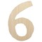 Number 6 Six Cute Typewriter Font Unfinished Wood Shape Piece Cutout for DIY Craft Projects